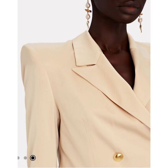 KIMBERLY GOLDSON Eboni Cropped Double-Breasted Blazer in Ivory NWT Size 6 - Picture 3 of 9